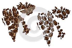 Svalbard - map of coffee bean