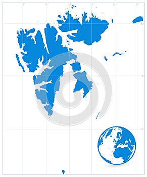 Svalbard Map Isolated On White. No text photo
