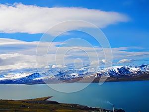 Svalbard. view from Mount Olaf. Norway. A tourist route