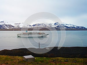 Svalbard. view from Mount Olaf. Norway. A tourist route