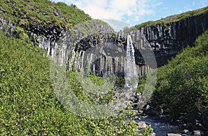 Svartifoss waterfall, Skaftafell National Park, bordering Vatnaj kull National Park, Iceland