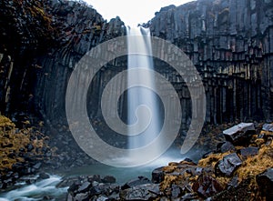 Svartifoss waterfall surrounded by basalt columns