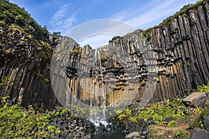 Svartifoss Waterfall in VatnajÃ¶kull National Park, Skatafell, Sudurland, Iceland