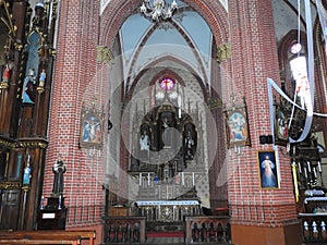 Sveksna town church interior. Lithuania