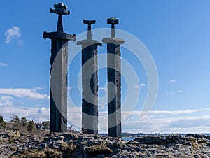 Sverd i fjell, Swords in Rock, a monument in the Hafrsfjord, Stavanger