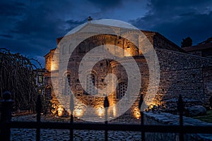 Sveta Sofija old church in Ohrid at night