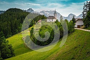 Sveti Duh church view in Kamnik - Savinja Alps, Slovenia