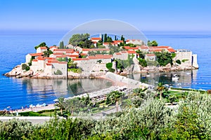 Sveti Stefan, Budva, Montenegro and Adriatic Sea