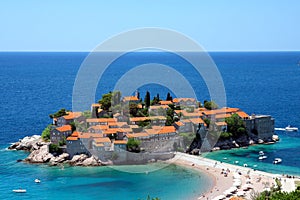 Sveti Stefan in daylight