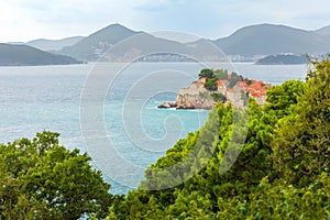 Sveti Stefan island in Montenegro, Adriatic sea