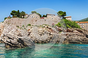 Sveti Stefan island side view