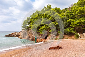 Sveti Stefan, Montenegro, Adriatic sea beach