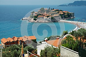 Sveti Stefan peninsule, Montenegro coastline photo