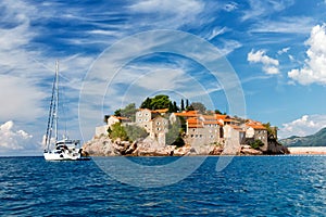 The Sveti Stefan, small islet and hotel resort in Montenegro