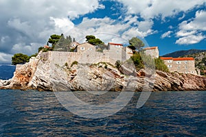 The Sveti Stefan, small islet and hotel resort in Montenegro