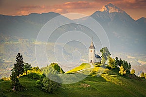 Sveti Tomaz, Slovenia - Aerial view of Jamnik church