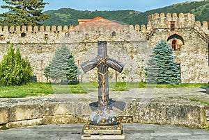 Svetitskhoveli Cathedral is a Georgian Orthodox cathedral in Mtskheta cross photo