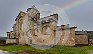 Svetitskhoveli church and castle complex panorama in Mtskheta, Georgia