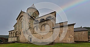 Svetitskhoveli church and castle complex panorama in Mtskheta, Georgia