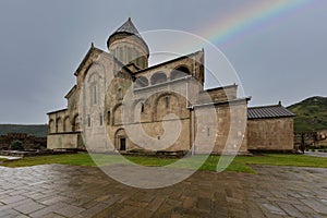 Svetitskhoveli church and castle complex panorama in Mtskheta, Georgia