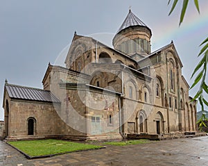 Svetitskhoveli church and castle complex panorama in Mtskheta, Georgia