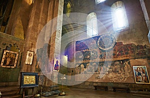 Svetitskhoveli orthodox church with ancient wall painting in Mtskheta, Georgia