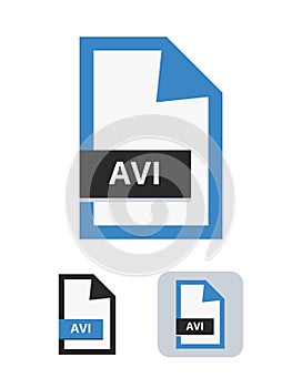 Avi file vector icon. Symbol of avi audio video interleave format for multimedia Ã¢â¬â audio and video data.