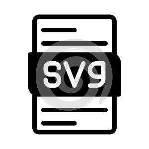 Svg File Type Icon. Files document graphic design. with outline style. vector illustration