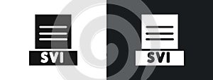 SVI File Document Icon linear graphics set vector in black
