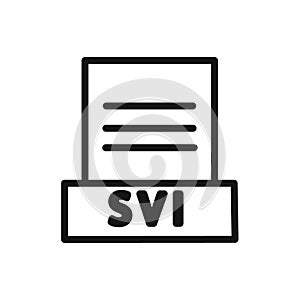 SVI File Document Icon linear vector graphics sign