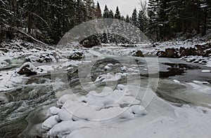 Svicha River in Carpathian Mountains photo