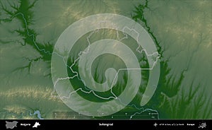 Svilengrad outlined, Bulgaria. Physical