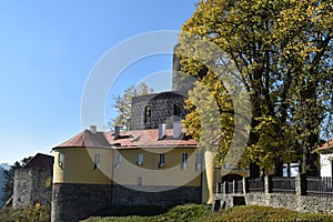 Svojanov Castle in autumn color palette. Czech Republic