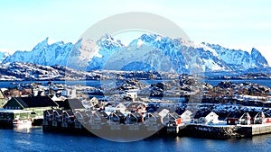 Svolvaer Fishing Port in the Lofoten Islands, Norway.