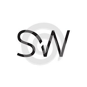 sw initial letter vector logo icon