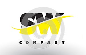 SW S W Black and Yellow Letter Logo with Swoosh.