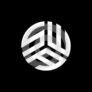 SWA letter logo design on black background. SWA creative initials letter logo concept. SWA letter design photo