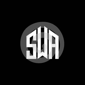 SWA letter logo design on BLACK background. SWA creative initials letter logo concept. SWA letter design.SWA letter logo design on photo