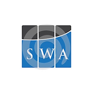 SWA letter logo design on black background.SWA creative initials letter logo concept.SWA letter design photo