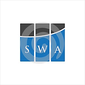 SWA letter logo design on white background. SWA creative initials letter logo concept. SWA letter design photo