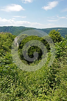 Swabian Alb landscapes, view from Bad Urach castle, Germany