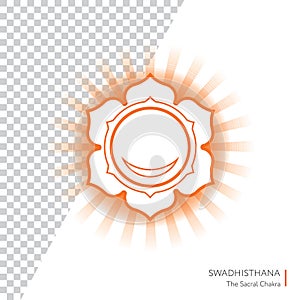 Swadhisthana. Chakra isolated multicolored icon - for yoga studio, banner, poster. Editable concept.