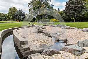 Swadlincote Park Derbyshire water and stone feature.