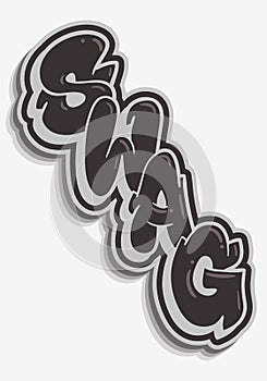 Swag Label Sign Logo Hand Drawn Lettering Type Design Graffiti Throw Up Style Vector Graphic