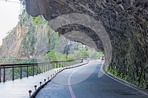 Swallow Grotto Trail Yanzikou at Taroko National Park. a famous tourist spot in Xiulin, Hualien, Taiwan