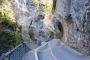 Swallow Grotto Trail Yanzikou at Taroko National Park. a famous tourist spot in Xiulin, Hualien, Taiwan