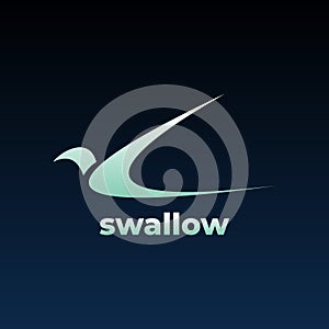 Swallow logo concept simple and elegant template