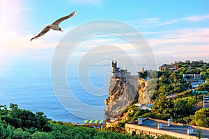 The Swallow Nest in Crimea, beautiful view on the cape