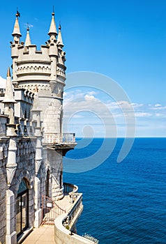 Swallow`s Nest castle over the Black Sea in Crimea