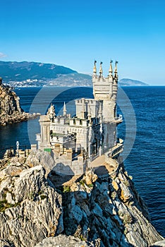 The Swallow`s Nest castle over Black Sea in Crimea